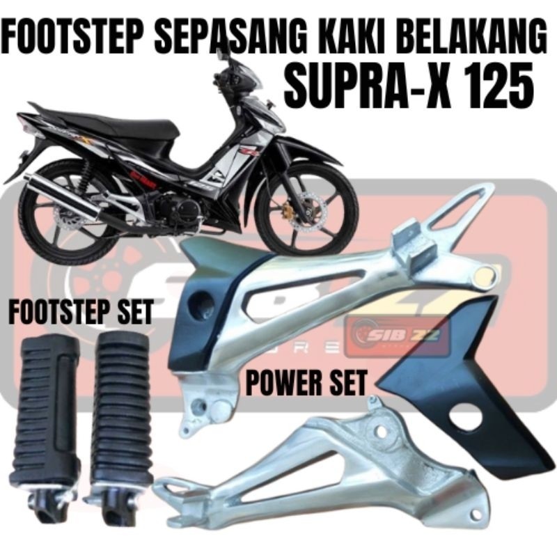 Power Footstep Pijakan Kaki Belakang HONDA SUPRA X 125 New karburator karbo sepasang kanan kiri mode