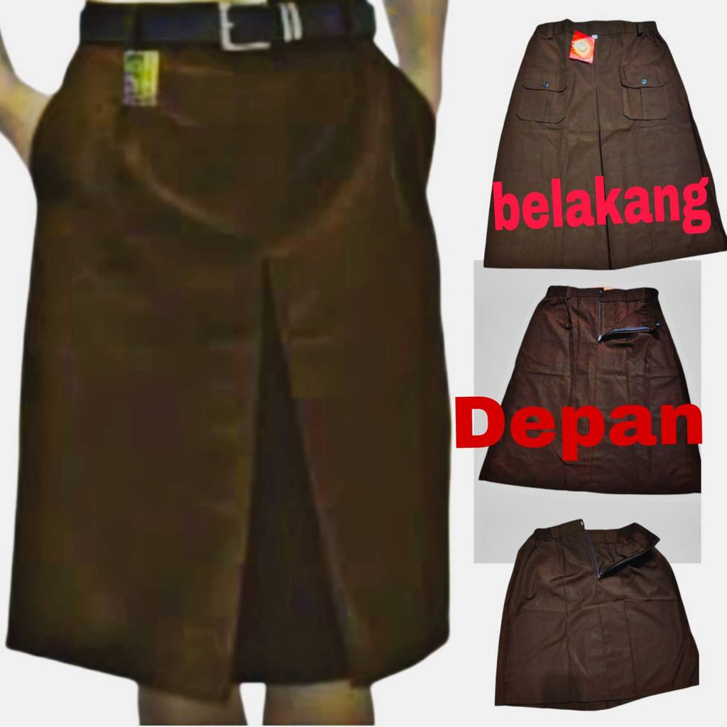 Rok sragam Pramuka pinggang karet Pendek SD SMP SMA Pinggang Karet Seragam Sekolah