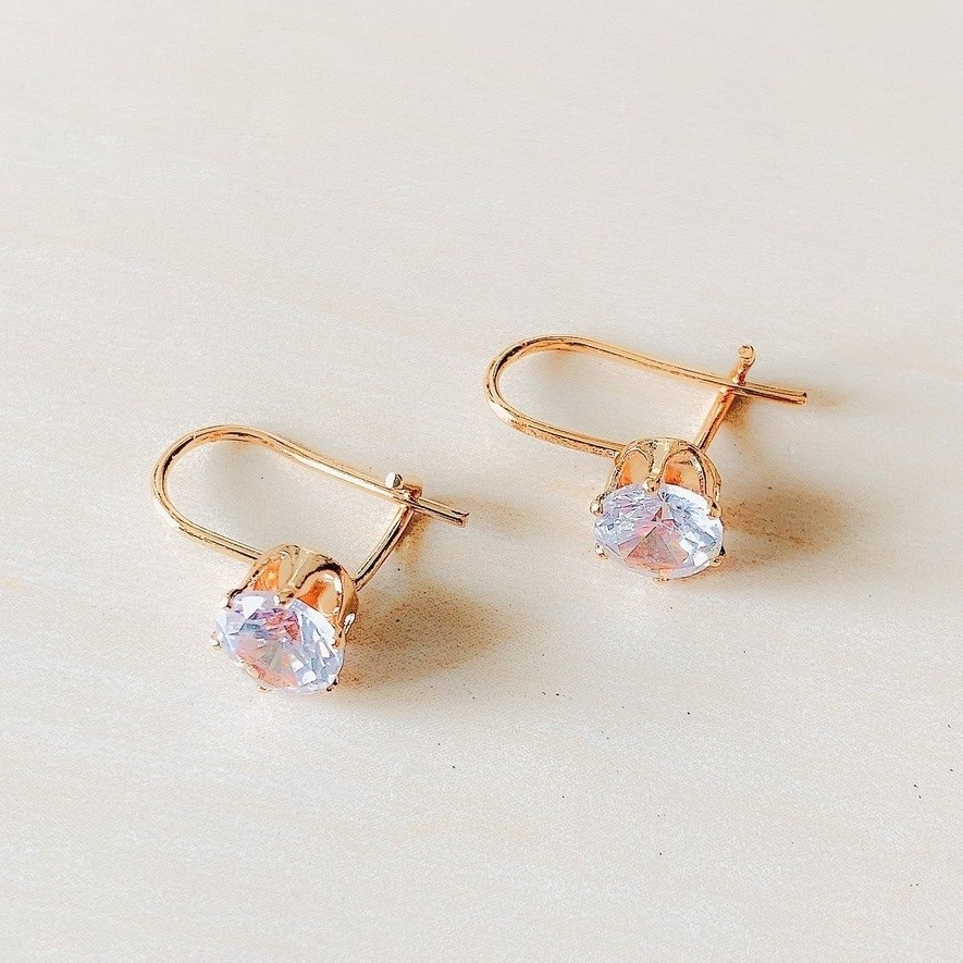 ~DISC~ COD - Anting Desi Titanium permata simple Gold cantik elegan &  CENTRAL AKSESORIS INDONESIA