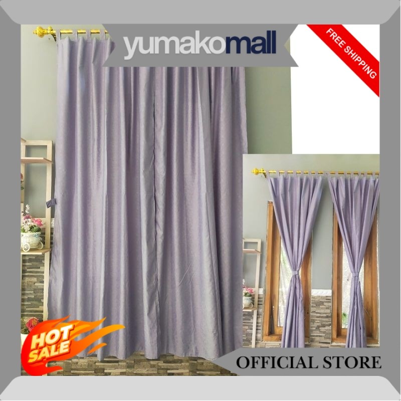 Gorden Jendela Gorden Pintu Polos Embos Abu Silver RV