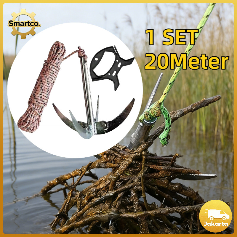 4 Cakar Sabit Jangkar Kapal Lipat Besi Galvanis Jangkar Mini Lipat Besi Galvanis Untuk Pemotong Tana