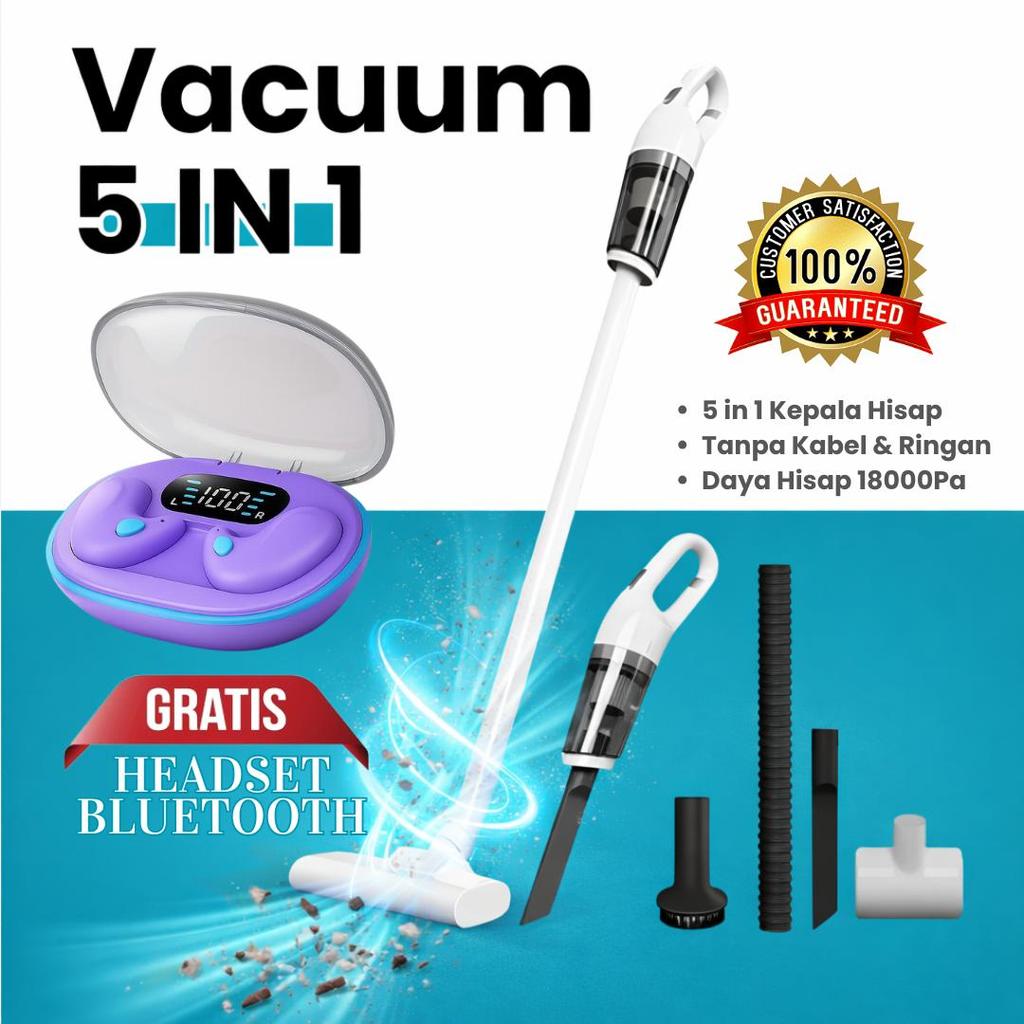 Vacuum Cleaner Penyedot Debu Cordless 5 IN 1 2034 - Vacum Cleaner Rumah Penyedot Debu Karpet dan Kas