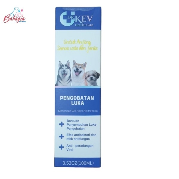 DR.KEV WOUND HEALING AID TREATMENT - SPRAY PENGOBATAN LUKA ANJING - OBAT LUKA ANJING