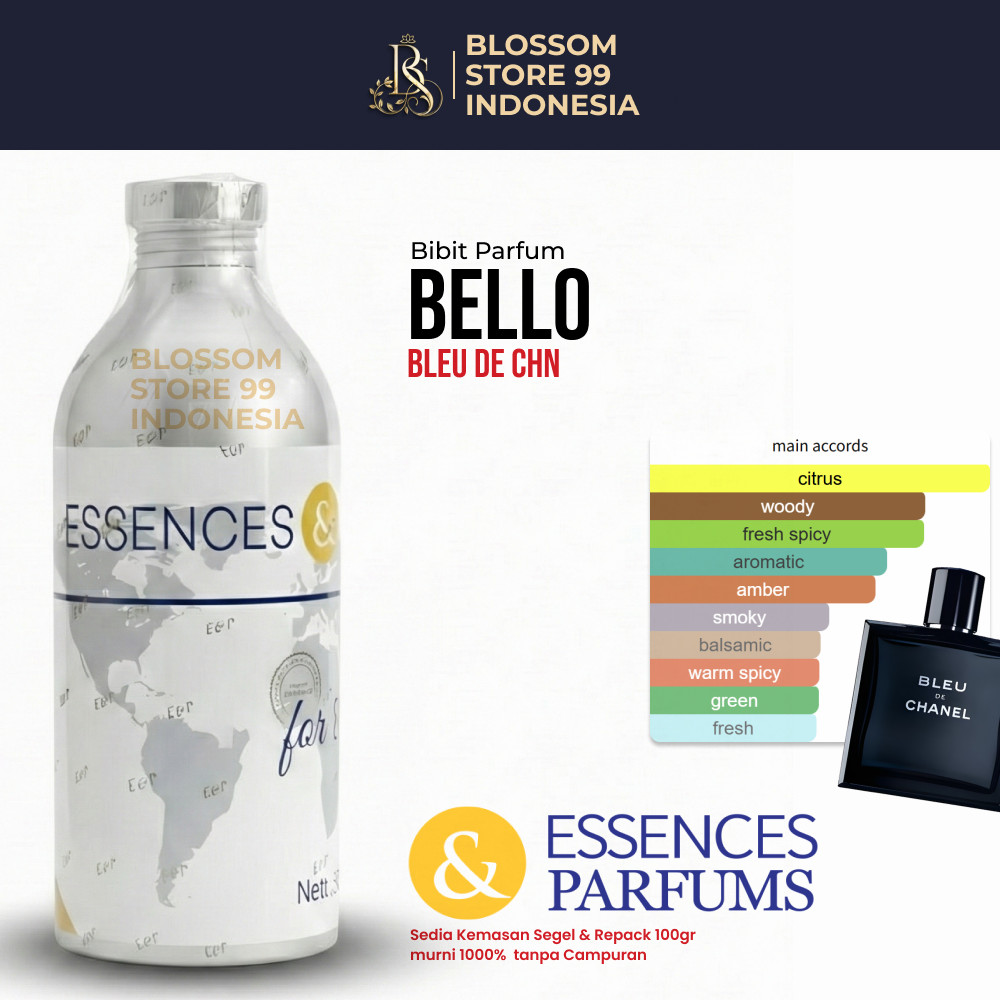 ESSENCES & PARFUMS BELLO 68640 - BIBIT PARFUM BLEU DE CHAMEL - SEGEL & REPACK 100G