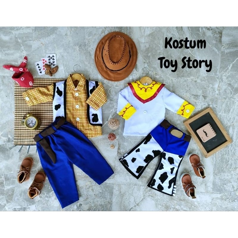 kotum toy story anak/kostum toy story cowok/kostum toy story cewek/baju toy story kostum woody