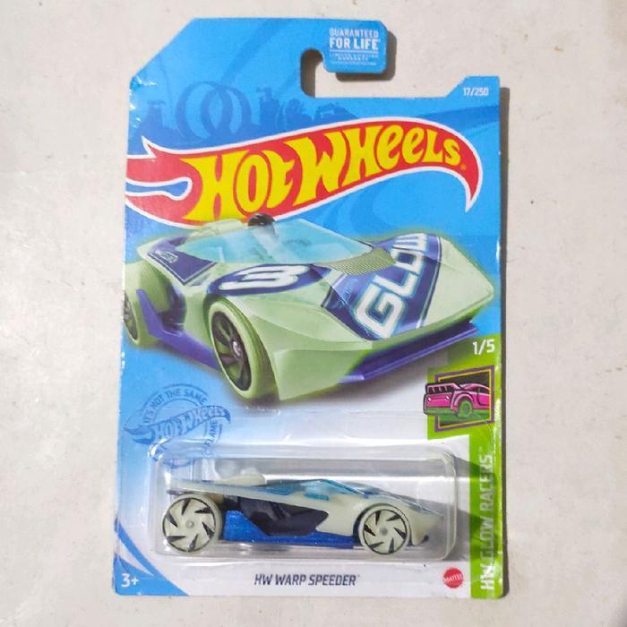 Mainan Hot Wheels HW Warp Speeder Glow in the Dark 2021 Glow Racers rare