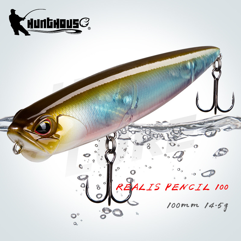Hunthouse Realis Pencil Fishing Lure Topwater Stickbait 65mm/5.5g 100mm/14.5g Floating Aritificial H