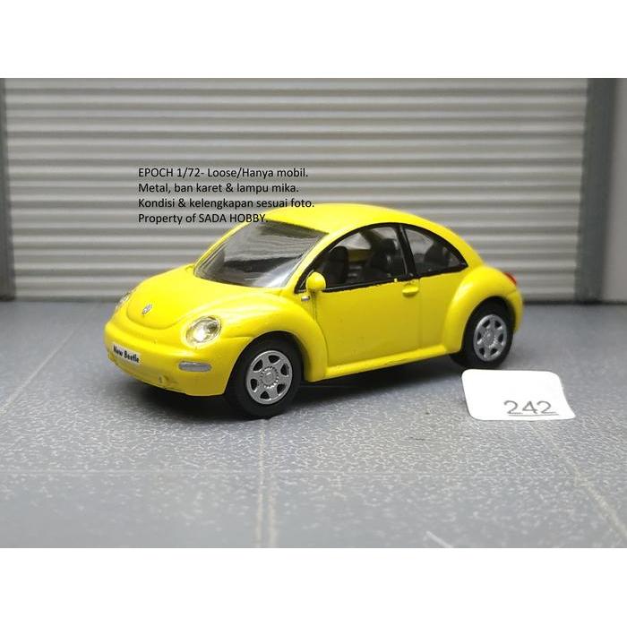 Diecast Miniatur Epoch 1/72 Volkswagen VW New Beetle Kuning Unit Only Dcast