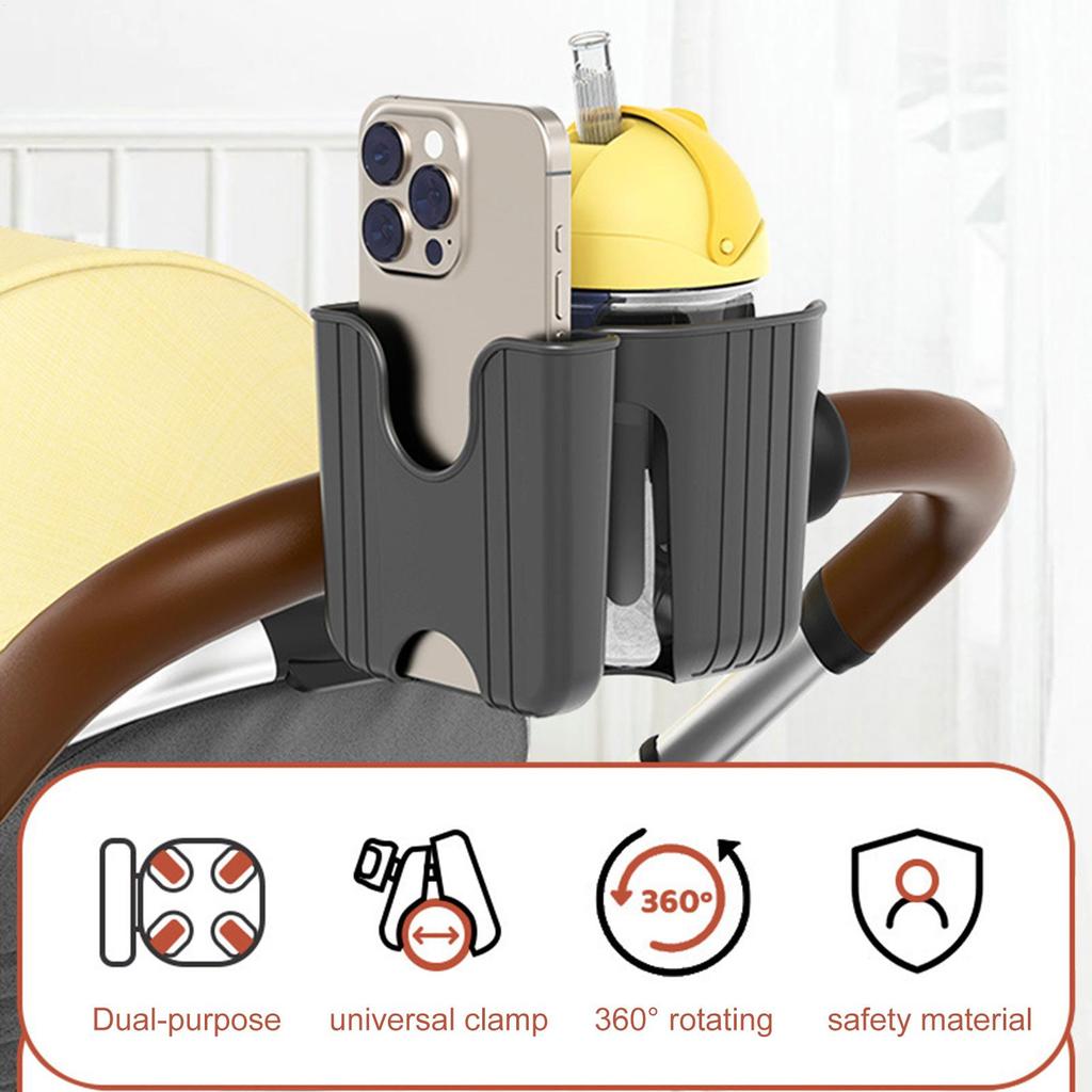Bike Cup Holder Stroller 2 In 1 Cup Phone Case Adjustable Drink Bottle Holder For Wheelair Walker Bi