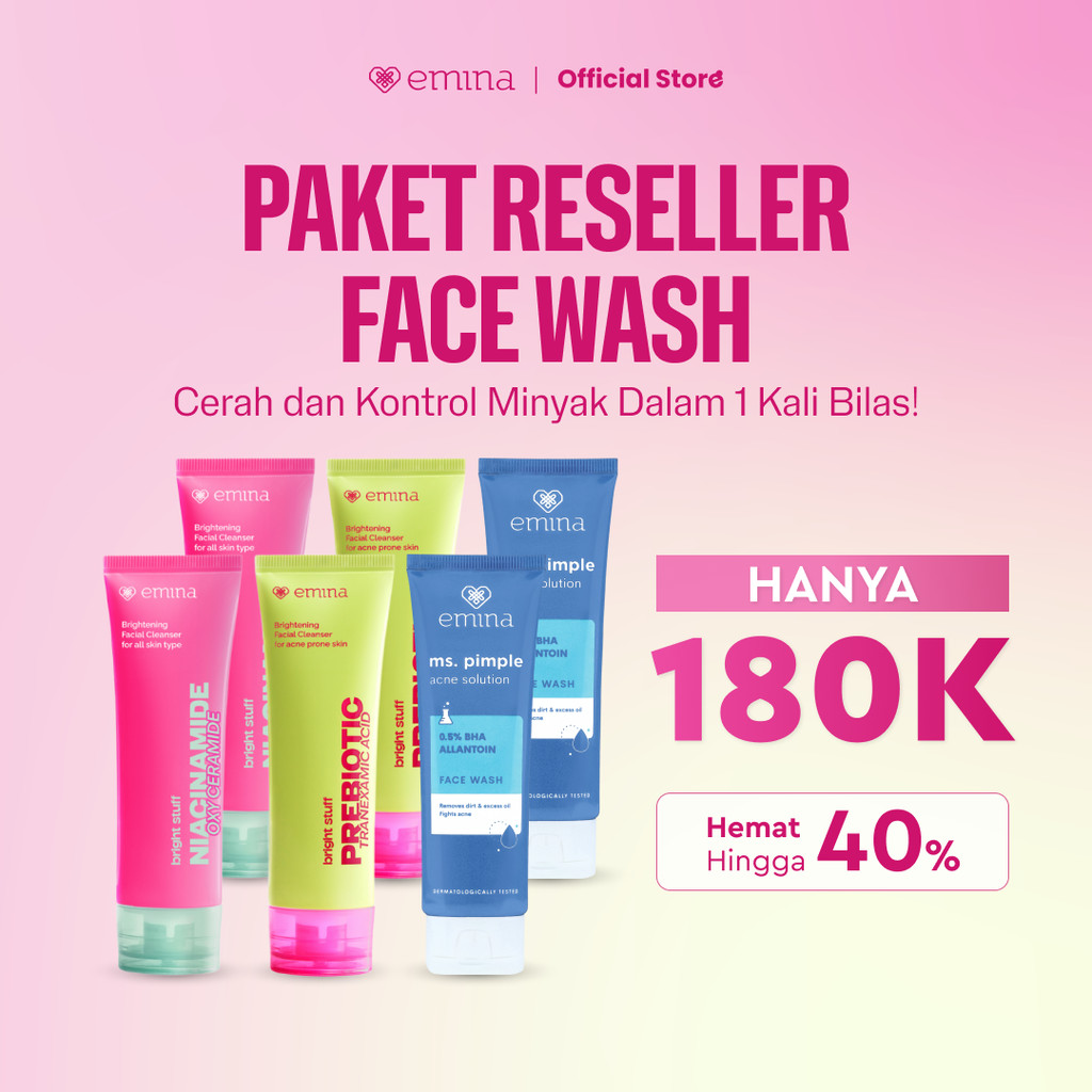 {PAKET RESELLER - ISI 6 & 12 PCS} Emina Bright Stuff Niacinamide & Emina Prebiotic Tranexamic Acid F