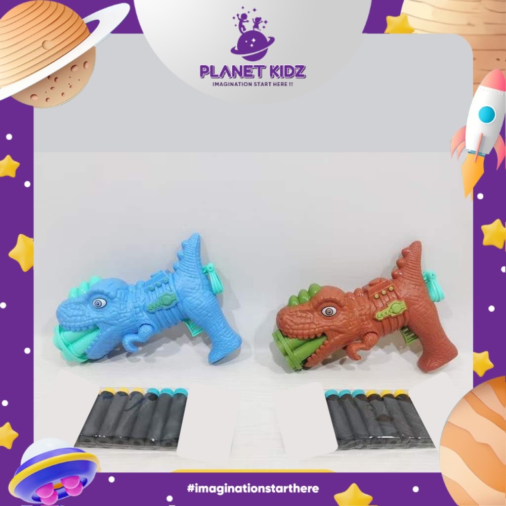 PLANETKIDZ FK563  Soft Bullet Gun Pistol Mainan Dino Anak Mainan Gun Mainan Airsoft Mainan Tembakan 