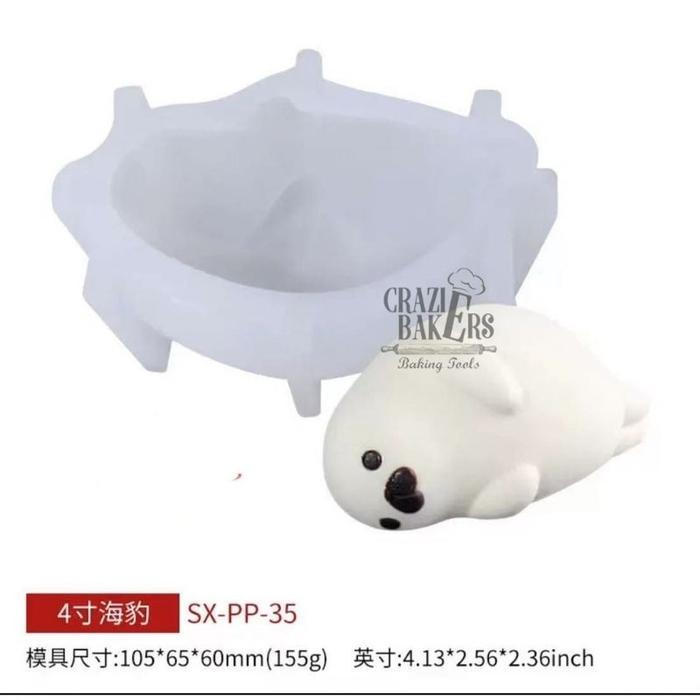 Cetakan Silikon Pudding Cute Seal Sea Lion Anjing Singa Laut Mold