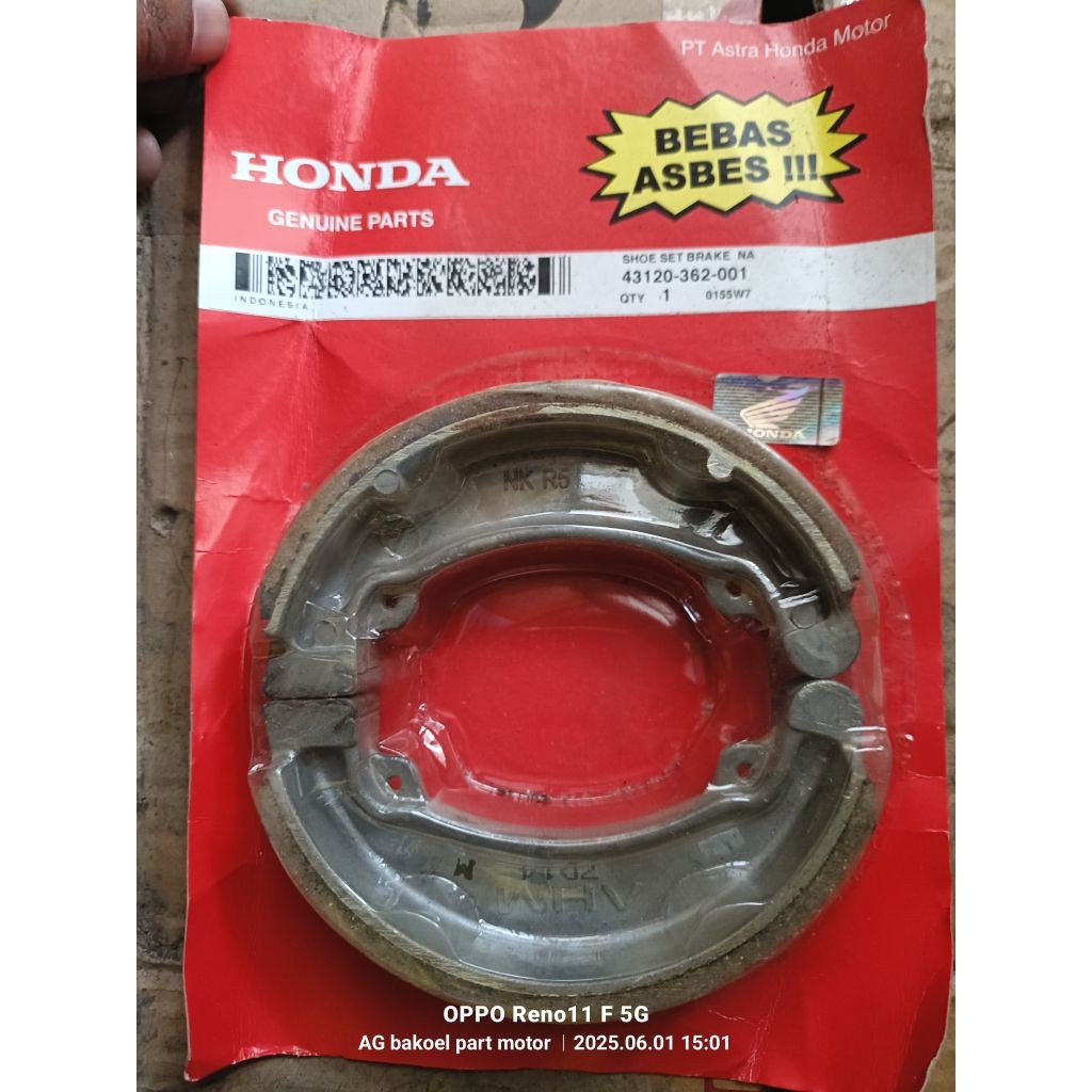 shoe set brake 43120 362 001 kampas rem tromol belakang Honda GL pro max megapro Tiger 2000 tilas ti