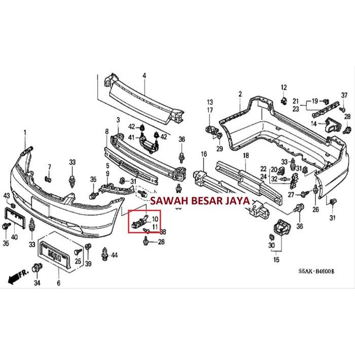 Bracket Braket Breket Spacer - Plastik Pegangan Dudukan Bumper Bemper Depan Honda Civic ES Century V