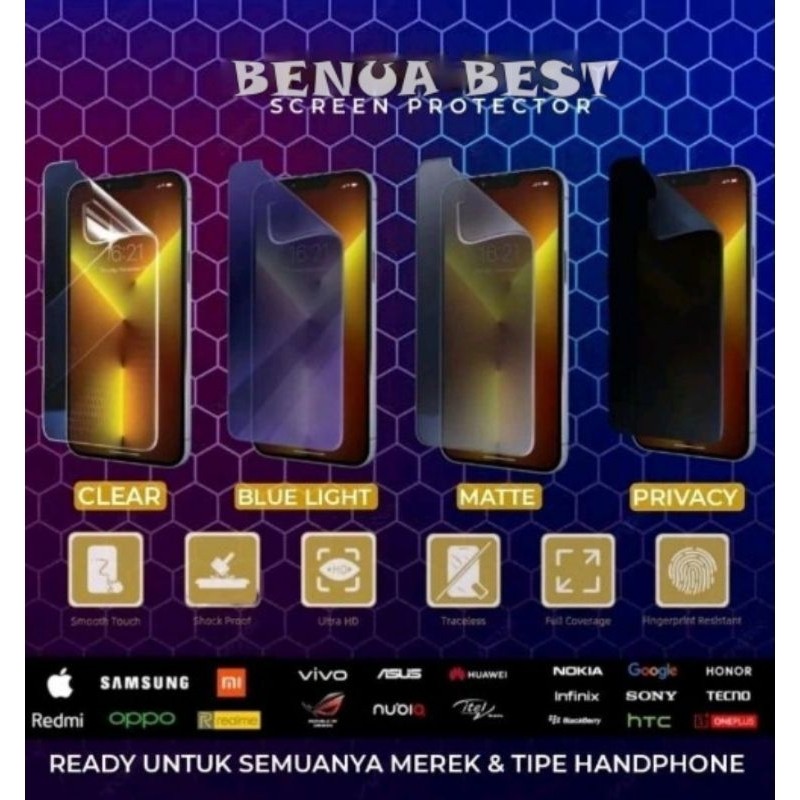 Anti Gores Hydrogel Itel POWER 55 5G P55 P40 P37 P36 P36 PRO P32 P12