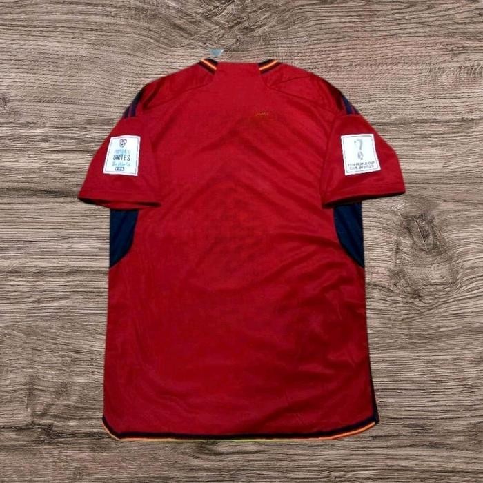 JERSEY BOLA SPANYOL HOME FULL PATCH PIALA DUNIA 2022 BEST QUALITY