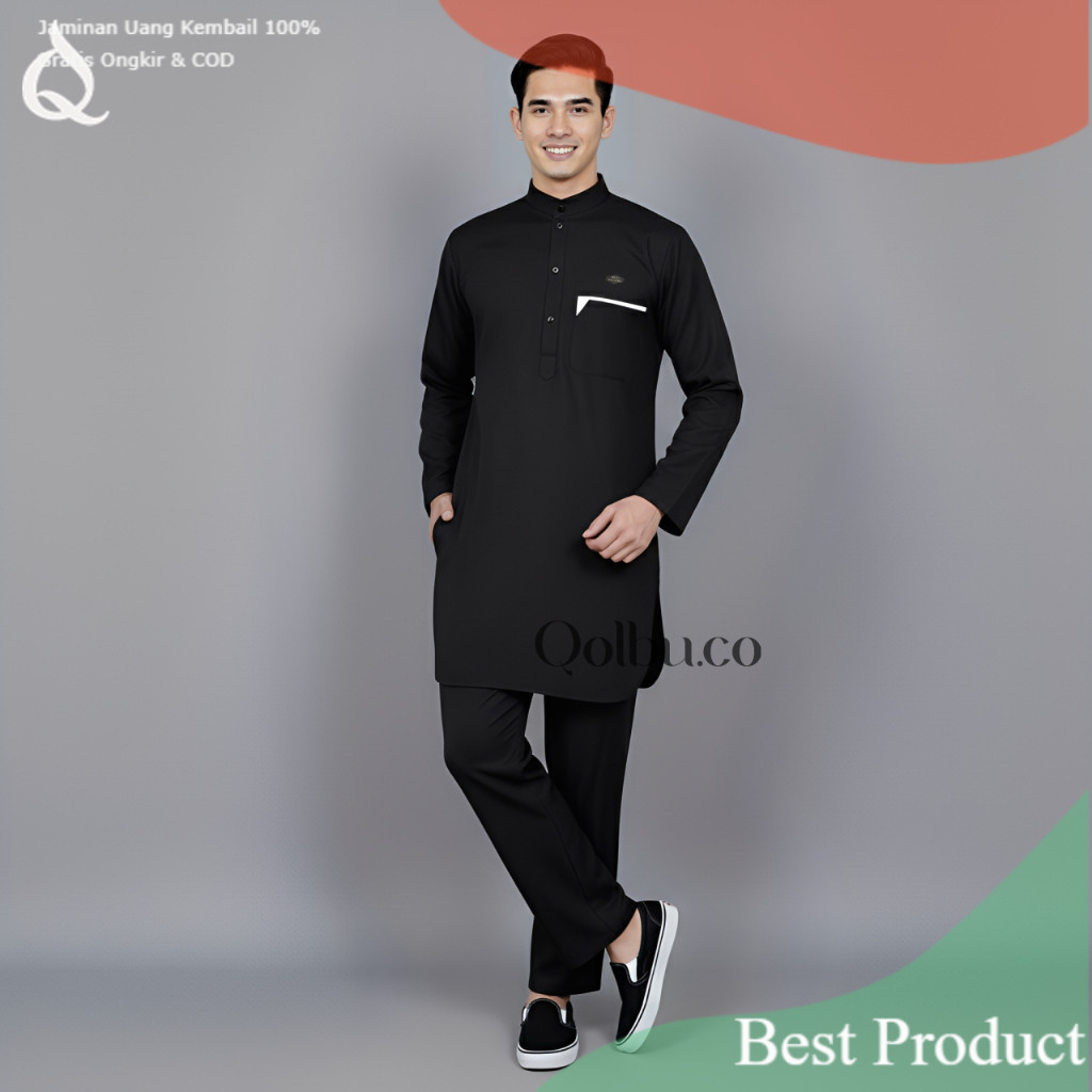 setelan kurta pria dewasa baju set celana - koko dewasa - baju gamis kurta jubah pria dewasa - free 