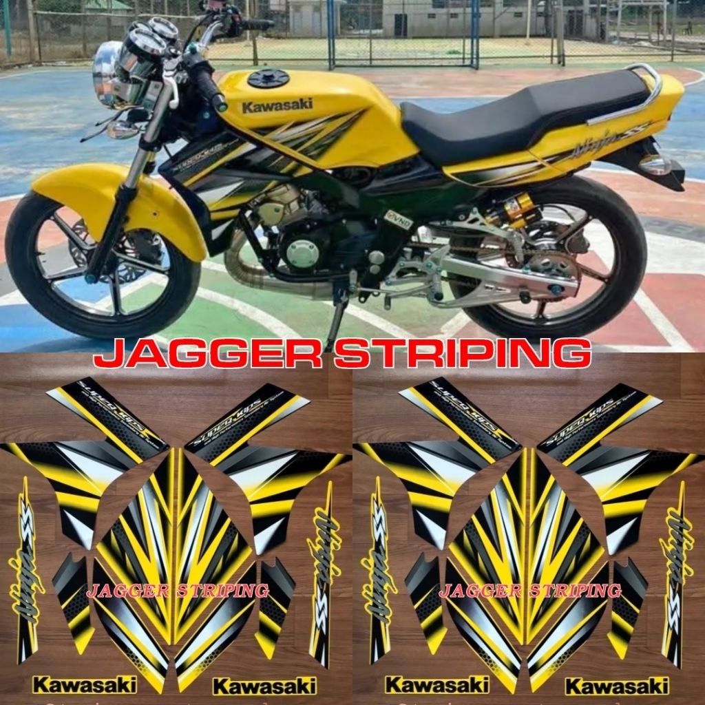 Striping sticker Ninja SS KUNING tahun 2013 (metalik)
