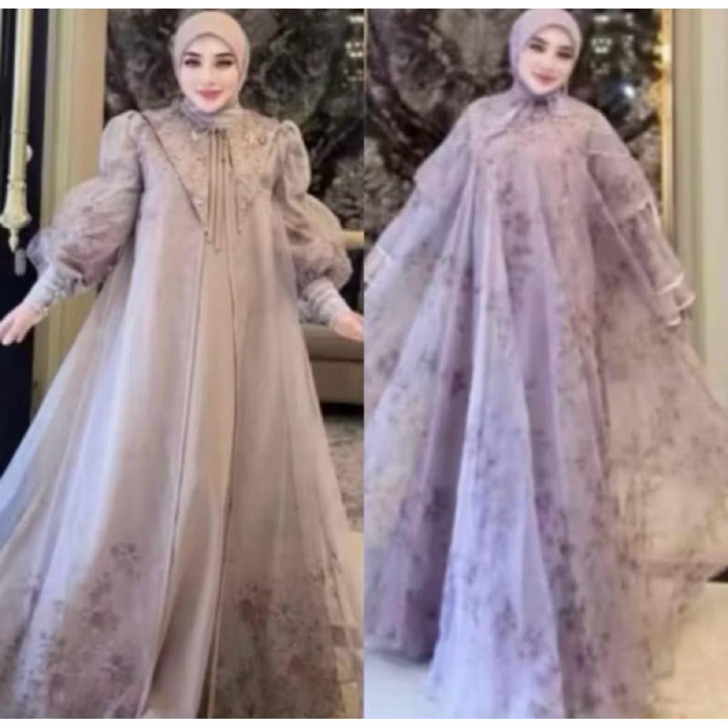 PROMO Shellasaukia Gamis Organza Viral SS TERBARU Premium Banget