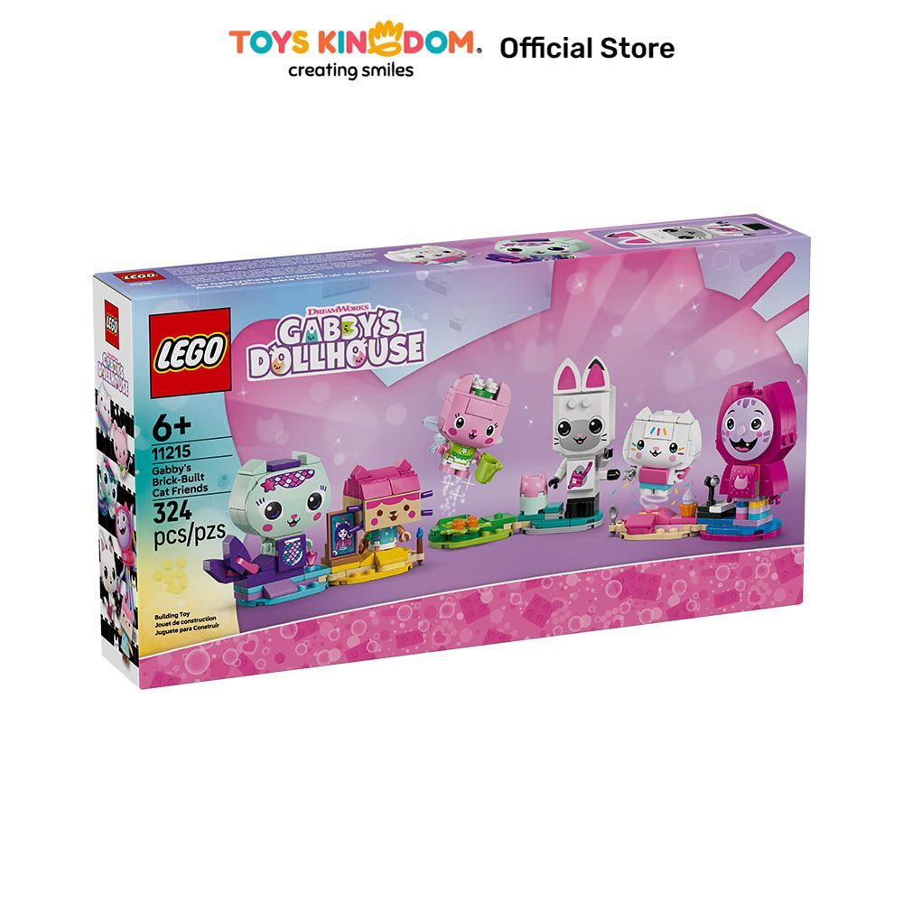 Toys Kingdom Lego Gabby Dollhouse Gabbys Brick-Built Cat Friends Set 324 Pcs 11215 - Mix Balok Susun