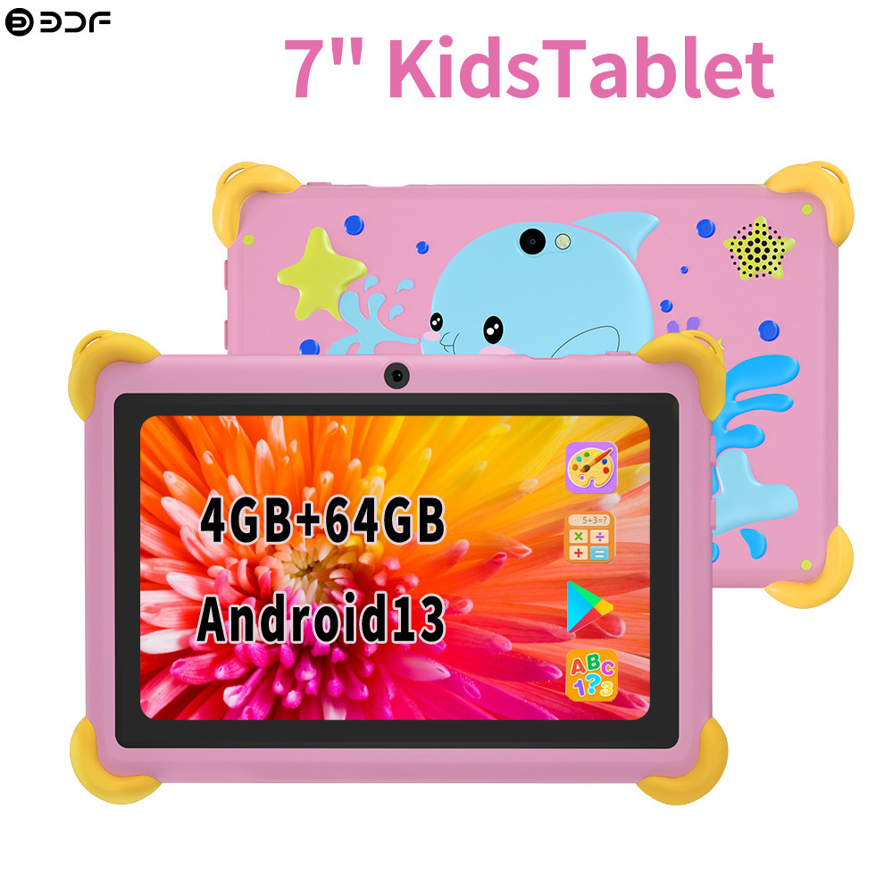 7 In 2025 New BDF Android 13 Kids Tablet Google Play 64GB ROM Dual Cameras Bluetooth 5G WiFi Tablets