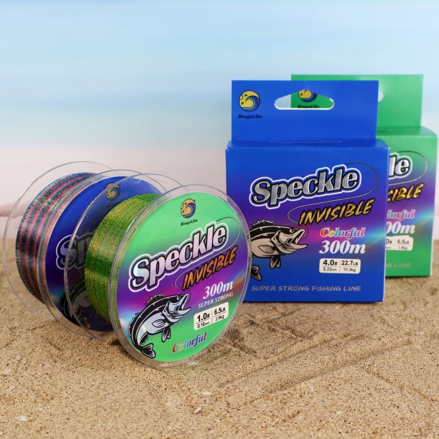 Bingolife Senar Pancing Nilon Speckle Biru Kehijauan 300m Memiliki Efek Siluman Kamuflase dalam Air 