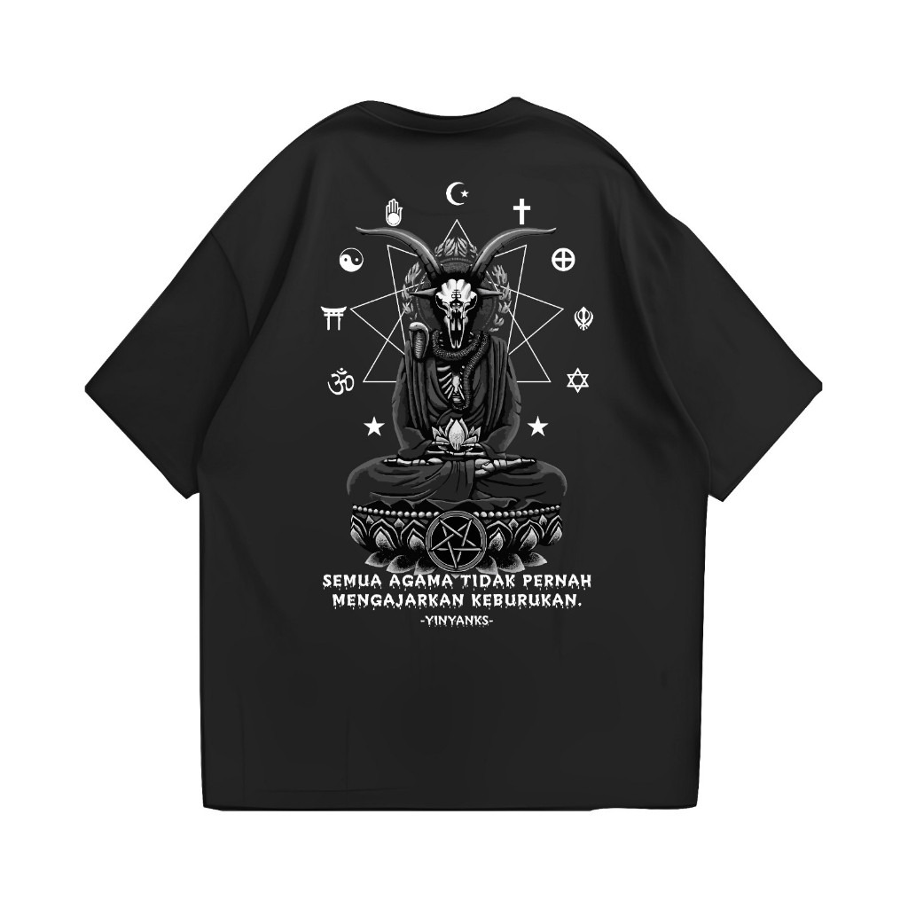 HOT Yinyanks Apparel T-Shirt Pluralisme Baphomet Hitam