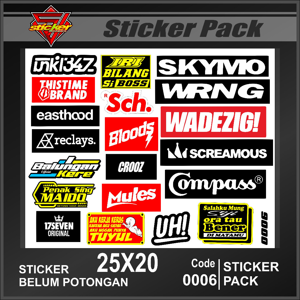 SP 0006 SJ "STICKER PACK" LOGO WRNG, SKYMO RACING