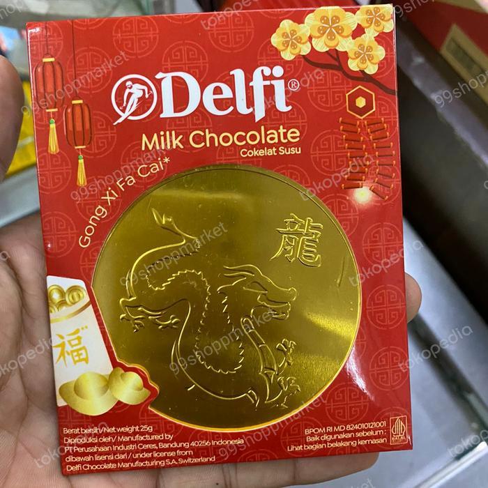 Delfi Coklat susu coklat Kertas Gold Coin 25 gr