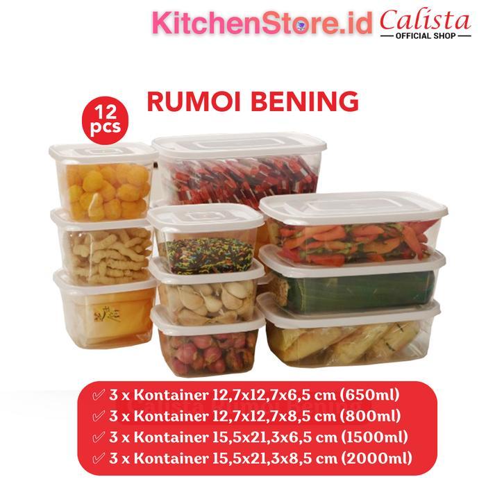 CALISTA TOPLES SET KOTAK PLASTIK PUTIH FOOD KONTAINER SET PREPARATION - RUMOI 12PCS