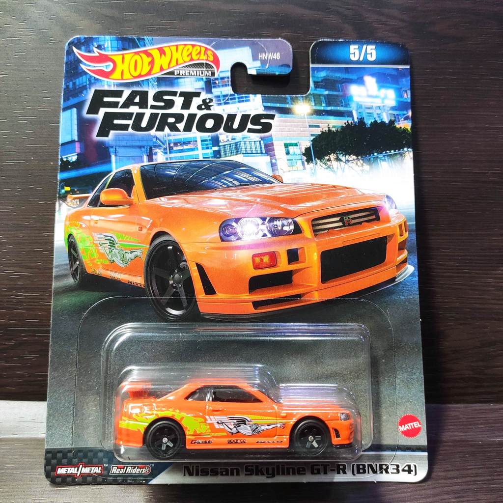 Hot wheels Premium Nissan Skyline GT-R (BNR34) / R34 Orange / Fast and Furious / Mainan Mobil Balap