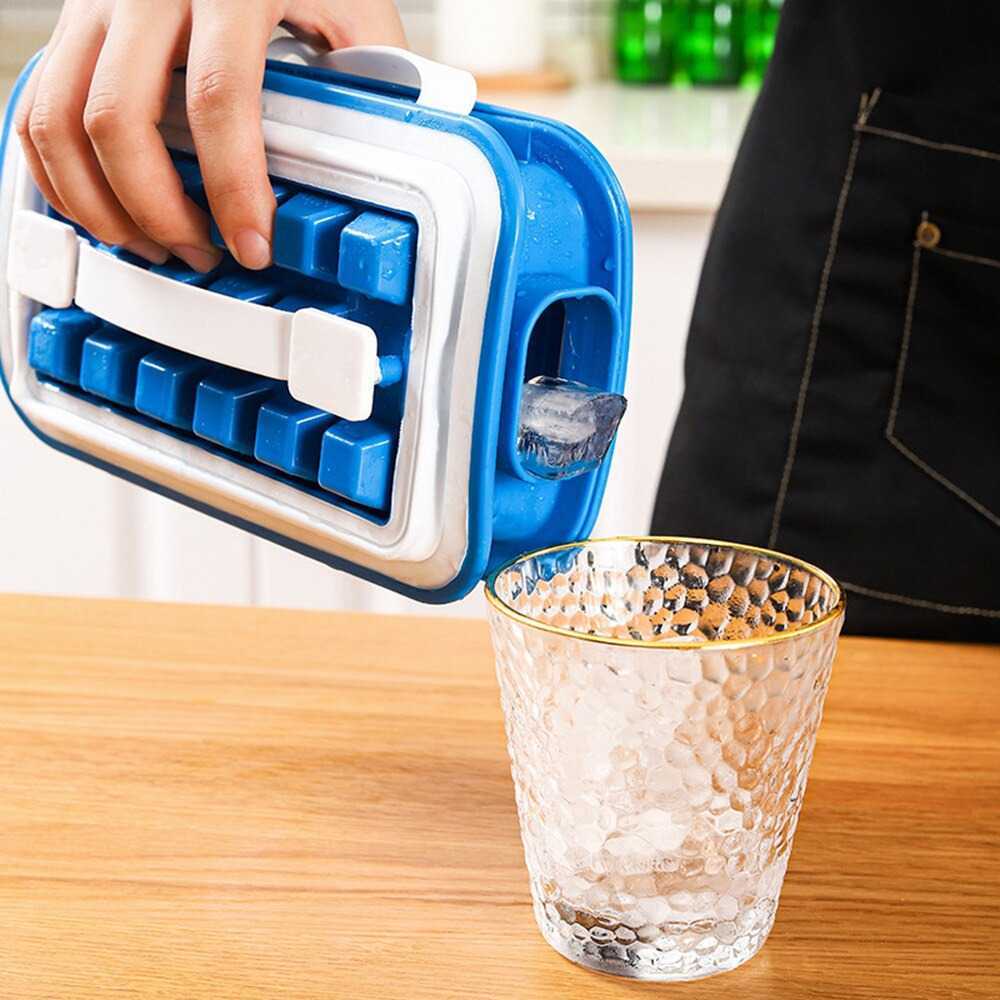 Nana Ol Shop, Cetakan Es Baru Kristal Bolong Tengah , Cetakan Es Batu Kotak Botol 18 Grid Ice Cube M