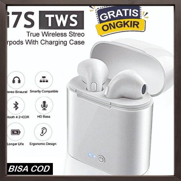 BARU Headset Bluetooth I7S Earphone Wireless Twins With Charging [SF]F03B TERBARU 2026 TERMURAH TERL