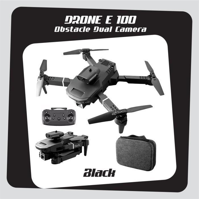 C3 Drone Dual Kamera Smart drone E100 Obstacle Avoidance Camera - E100-BLACK