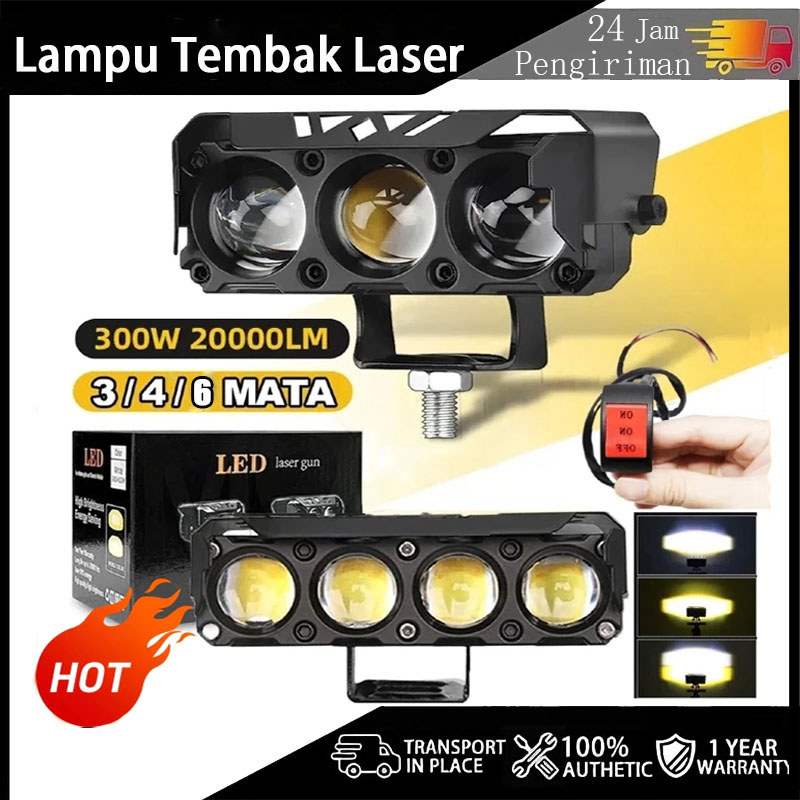 Lampu Tembak 4 Mata Lampu Sorot Laser 6 Mata 24Volt  Lampu Tembak Sorot LED Laser Gun SQL3 SQL4 Mobi