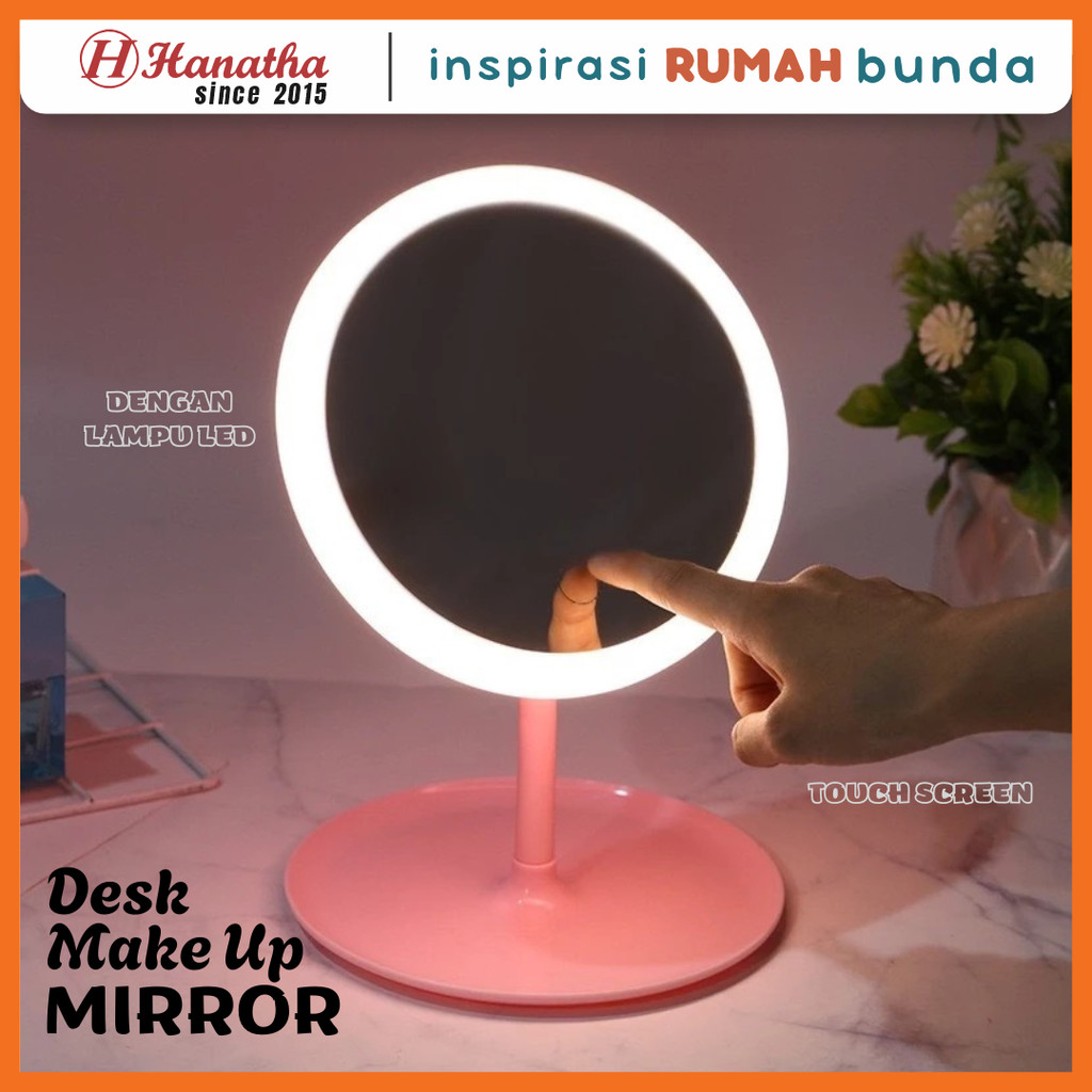 CERMIN MAKEUP LED PORTABLE TOUCH SCREEN Cermin Makeup Mirror LED Light Tombol Touch Screen 3 Warna L