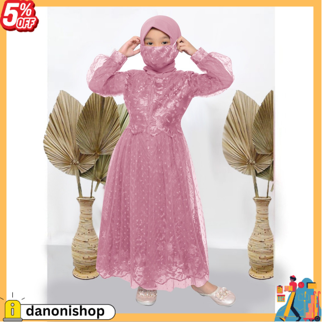 TERLARIS Gamis ayu kis 3-11 tahun gamis maxi brokat anak perempuan / gaun pesta anak / gamis anak pe