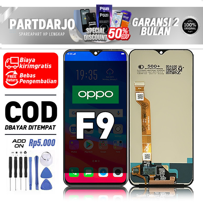 LCD For OPPO F9 Touchscreen Fullset-Original Compatible For Glass Touch Screen Digitizer ori-asli CO