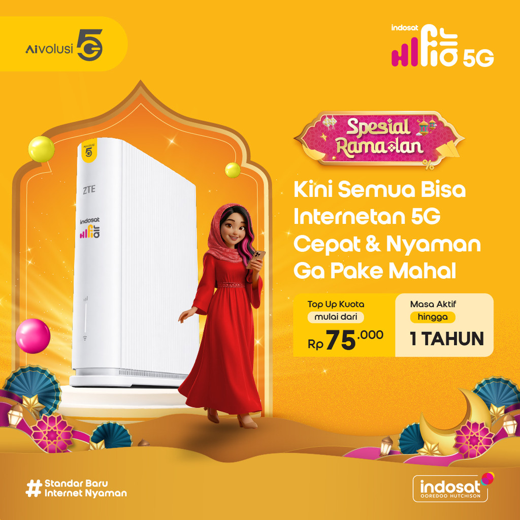 Indosat HiFi Air ZTE G5TS Modem 5G High Speed 75Gb