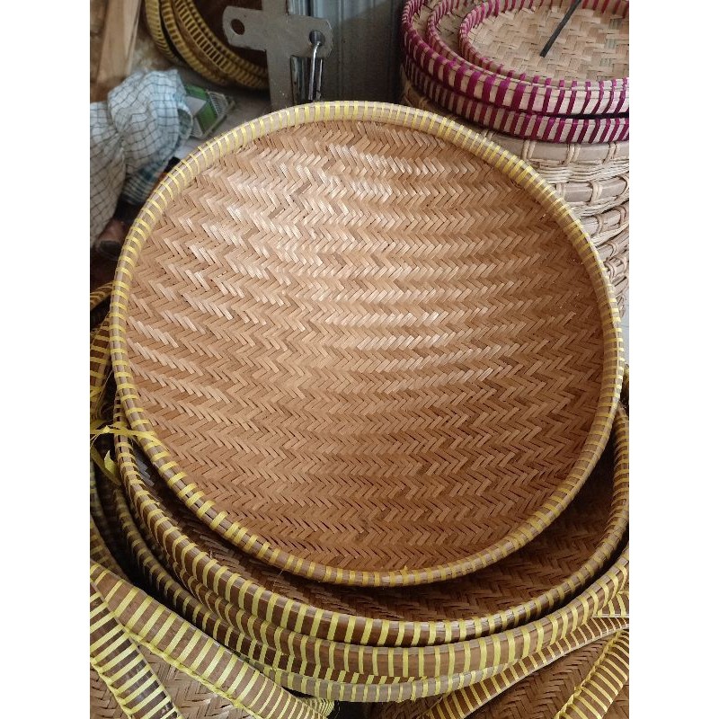 TERLARIS - Kalo Bambu Jumbo Nyiru Bambu Jumbo Diameter 50CM Saringan Tradisional Saringan Bambu