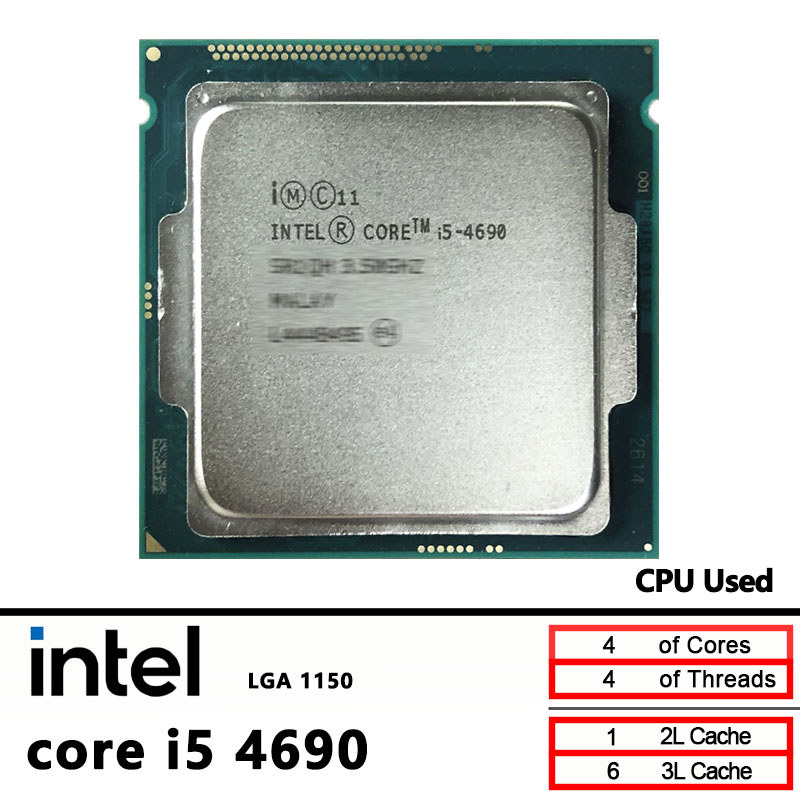 Intel Core i5-4690 Used i5 4690 3.5 GHz Quad-Core CPU  6M 84W LGA 1150