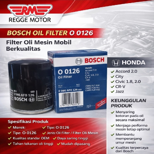 OIL FILTER (HONDA / NISSAN GRAND LIVINA / LIVINA) BOSCH