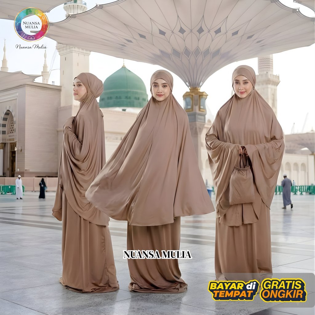 Mukena Traveling Mini Terusan Dewasa Parasut Korea Premium Mukena Travel Lipat Kecil Ringan Waterpro