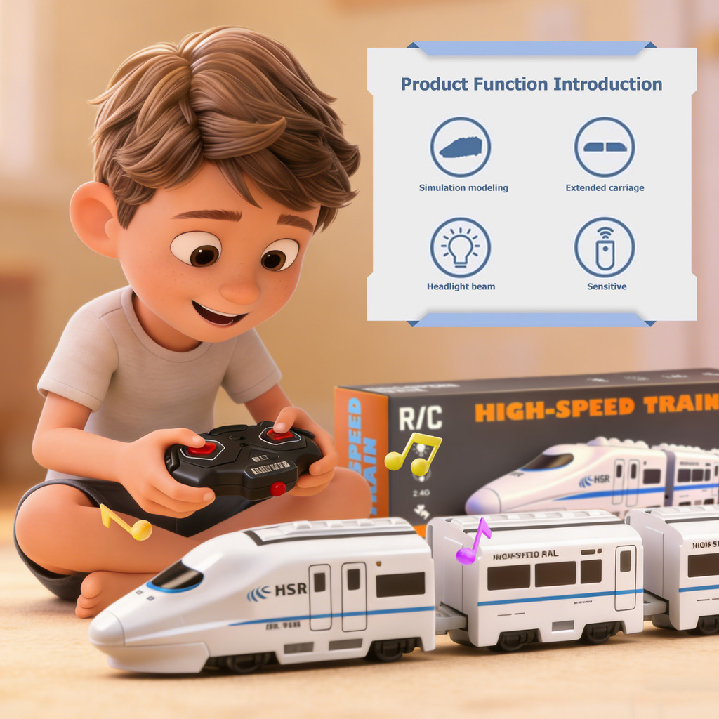 NODIA 2.4G Mainan Remote Control Kereta Api Cepat Mainan Remote Control Kereta Api Bisa Dicas Dengan