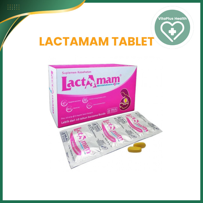 LACTAMAM (Pink) Tab 6's - Membantu melancarkan ASI, suplemen menyusui - Per Strip