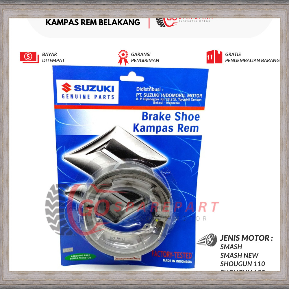 SMASH KAMPAS REM BELAKANG MOTOR SUZUKI SMASH / KAMPAS REM TROMOL BELAKANG MOTOR SMASH / KAMPAS REM C