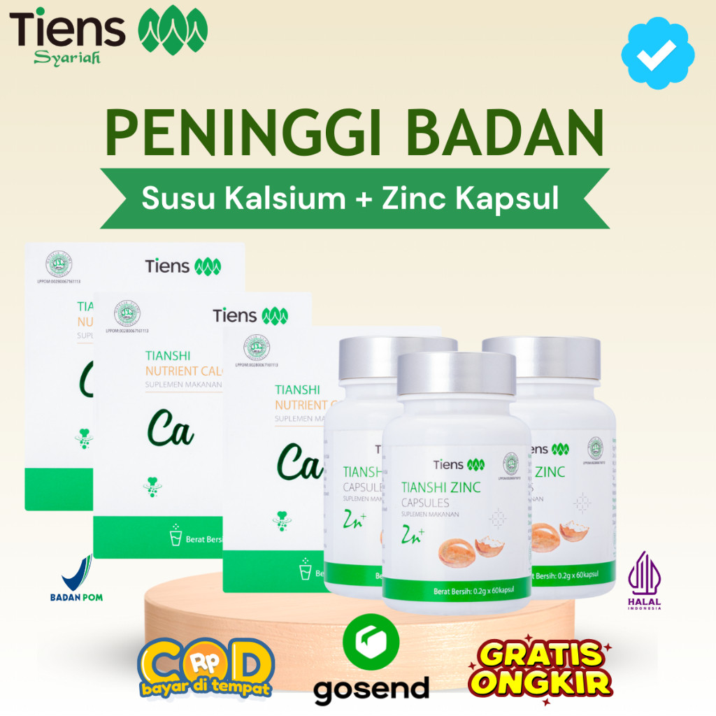 Tiens Peninggi Badan Paket 30 Hari Original 100% Dewasa Remaja 3 Box Susu Nhcp Calcium Kalsium 2 Zin