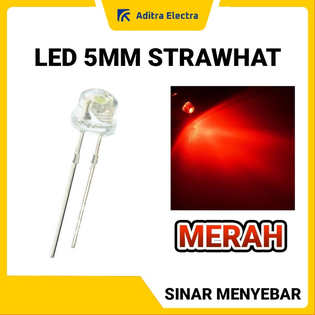 LED Strawhat 5mm | Lampu LED Topi - Warna Merah
