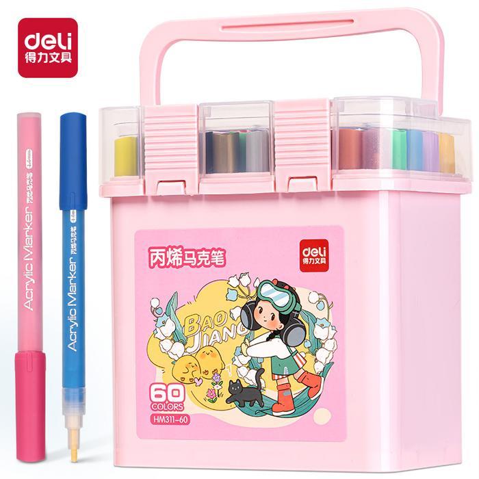 Deli Spidol Akrilik / Acrylic Marker 60 Colors HM311 - 60 warna, k