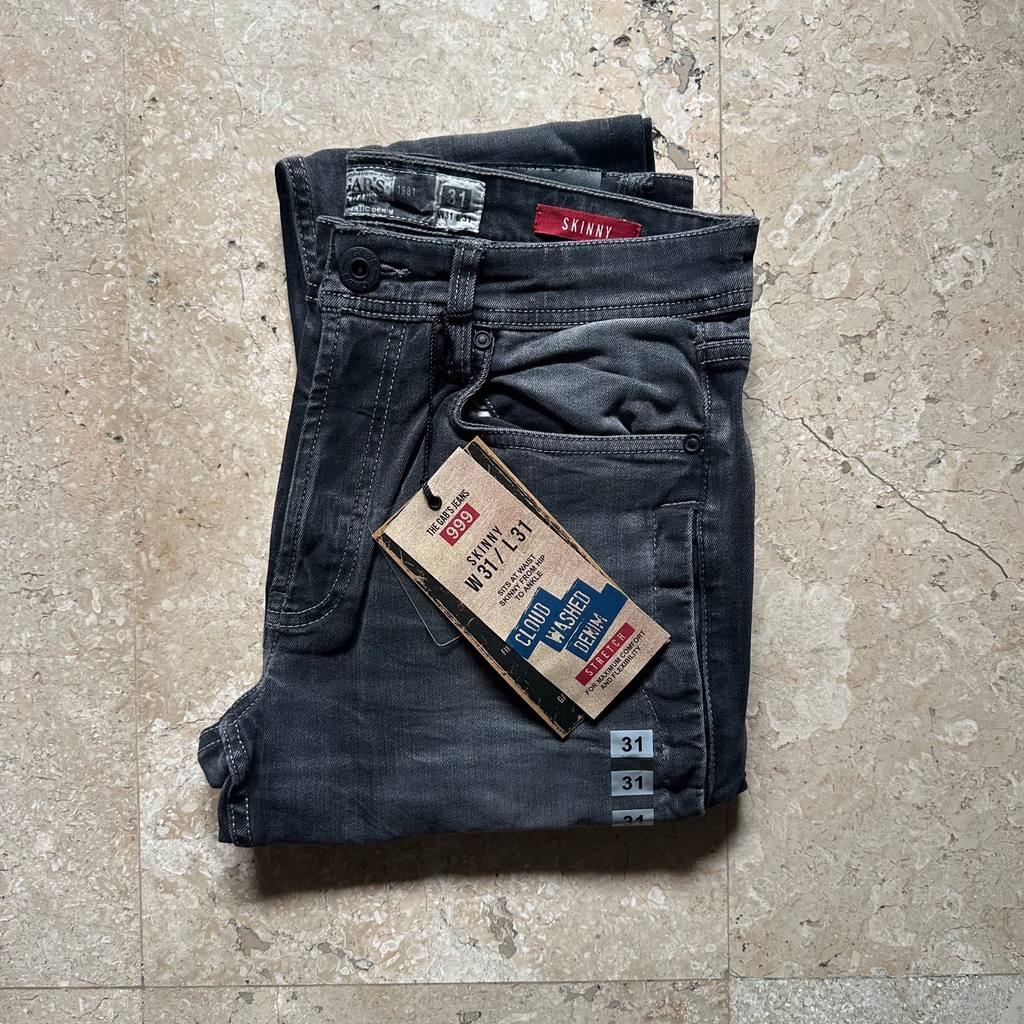 Celana Jeans Pria GABRIELLE SLIM FIT Kasual - Abu Wash - 12615589059